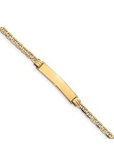 mini 14k yellow gold anchor id bracelet for kids